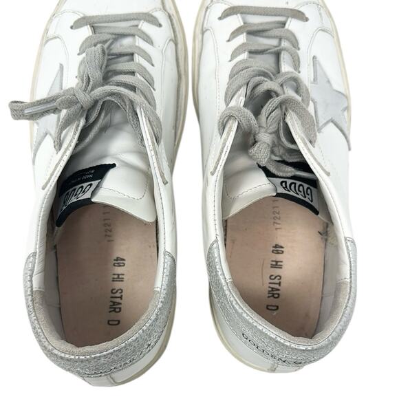 Golden Goose Hi Star Leather Sneakers White Size 40 - Picture 12 of 12